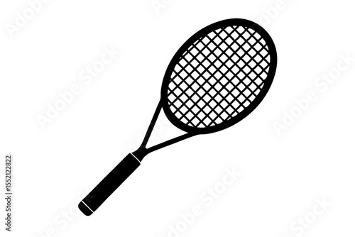 tennis racket silhouette vector illustration,  