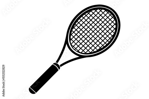 tennis racket silhouette vector illustration,  