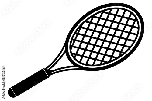 tennis racket silhouette vector illustration,  