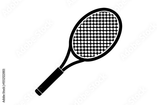 tennis racket silhouette vector illustration,  