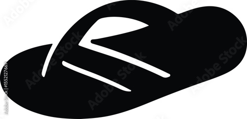 Silhouette flip flop black and white design Vector Illustration