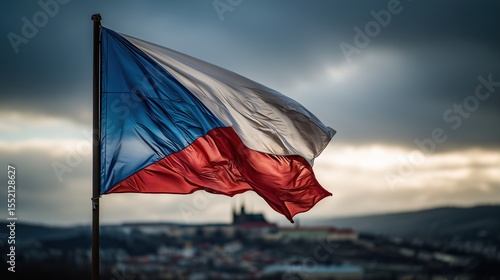 Wallpaper Mural national flag of Czech Republic with folds Torontodigital.ca