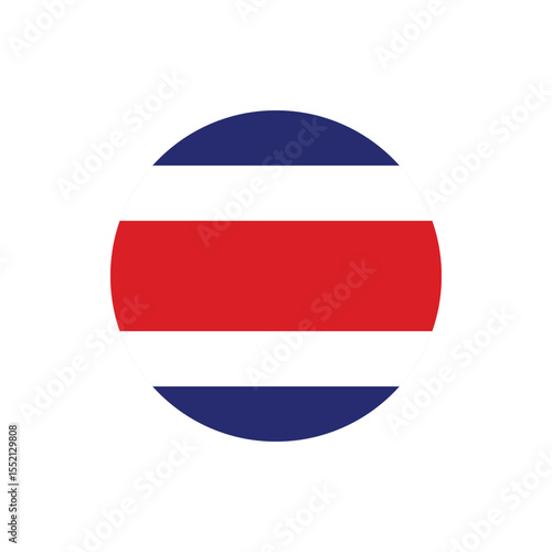 Costa Rica Flag Button, Round Costa Rica flag icon, Costa Rica flag badge Vector