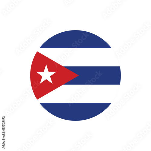 Cuba Flag Button, Round Cuba flag icon, Cuba flag badge Vector