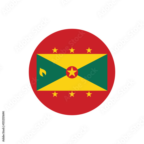 Free Download Grenada Flag Button, Round Grenada flag icon, Grenada flag badge Vector - GFXLoad