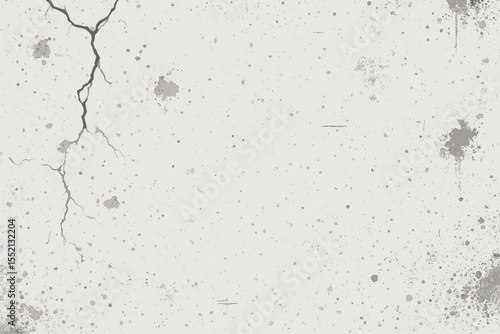 Grunge white concrete wall texture vector, cracked surface, distressed urban background, splatter stains, raw cement pattern, aged vintage backdrop, industrial grungy design illustration