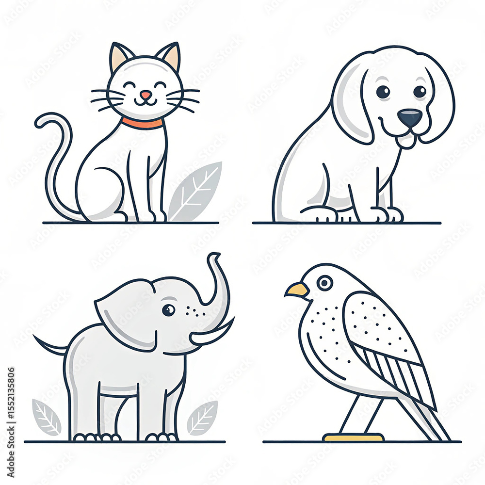 Naklejka premium cat and dog