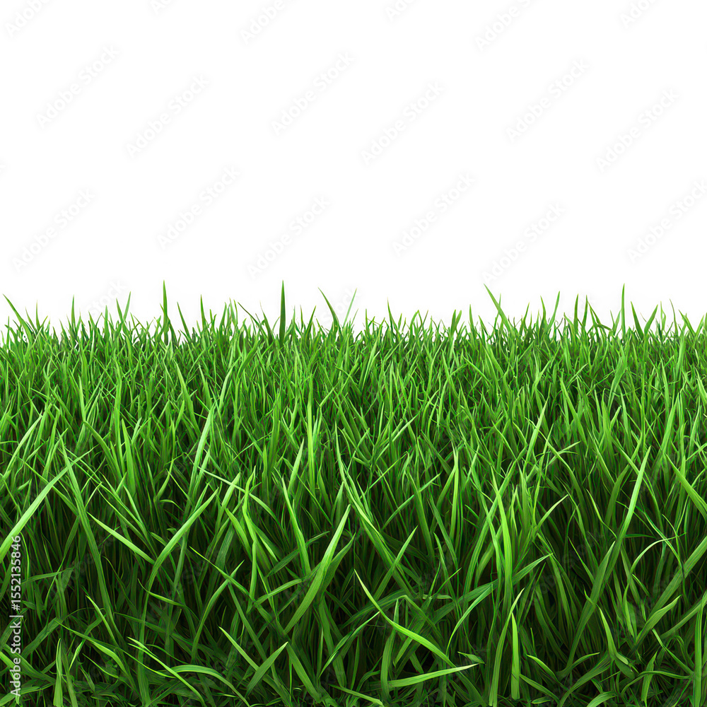 Lush green grass blades isolated on transparent background Lush green grass blades isolated on transparent background