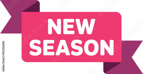 Festive New Season Ribbon Banner for Marketing and Promotion, Vibrant Colors and Modern Design Attract Attention