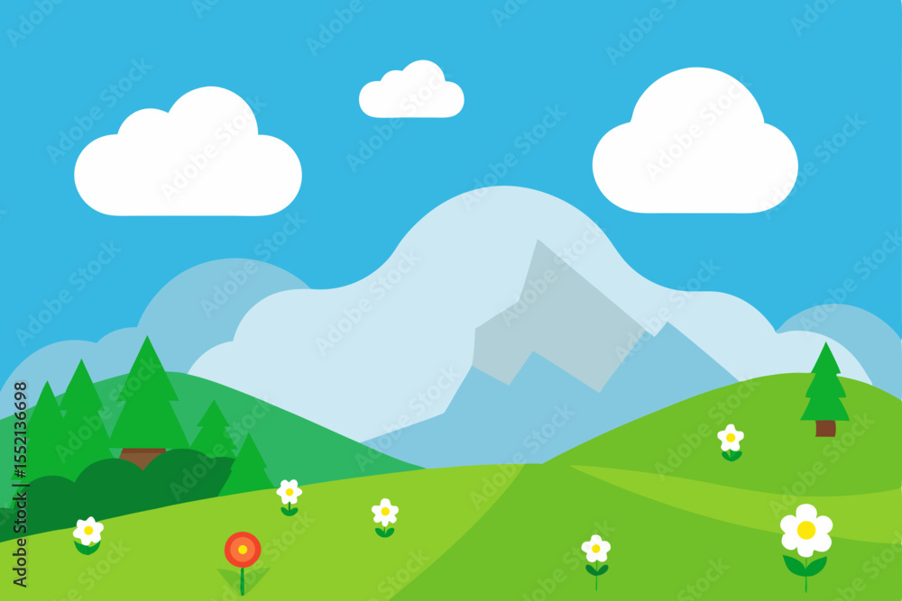 Fototapeta premium landscape with mountains and clouds
