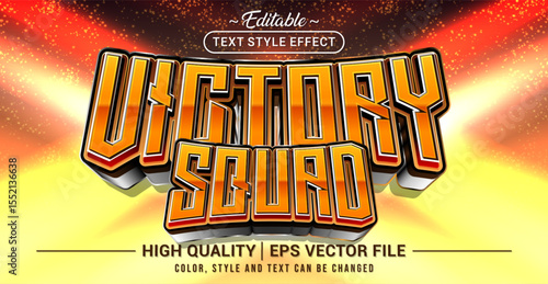 Victory Squad editable vector text design with sporty and competitive look – ideal for sports banners, game titles, championship visuals, and team logos