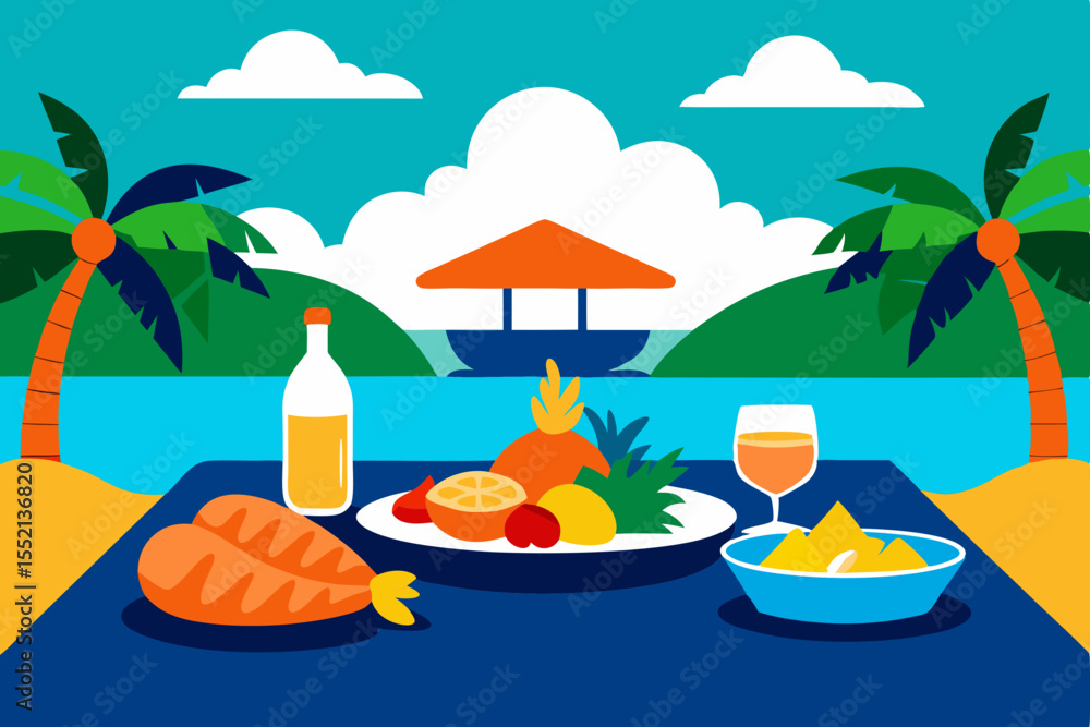 Obraz premium summer vacation vector illustration