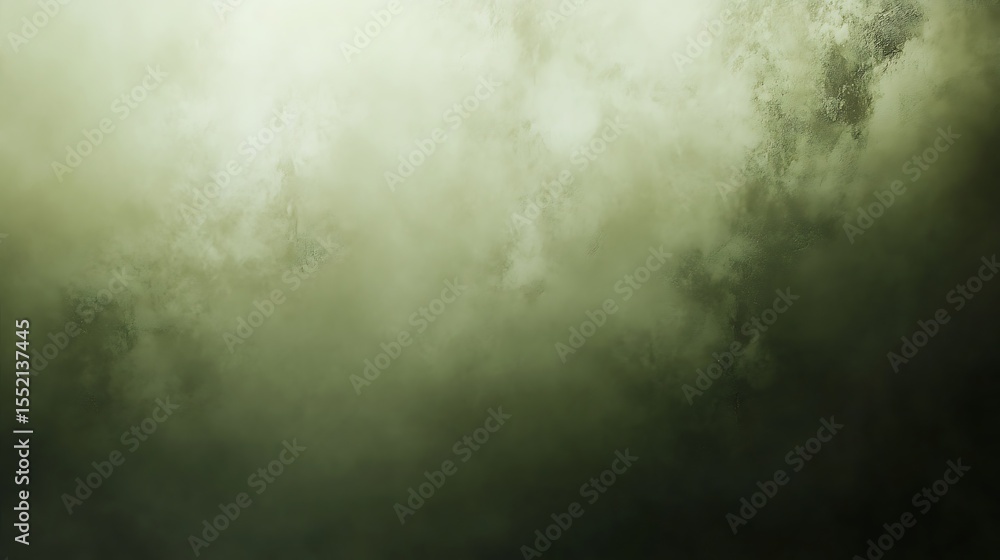 A smooth olive green background with misty textures A smooth olive green background with misty textures