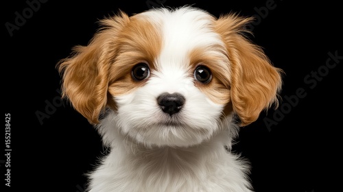 Close-up portrait of a fluffy puppy.