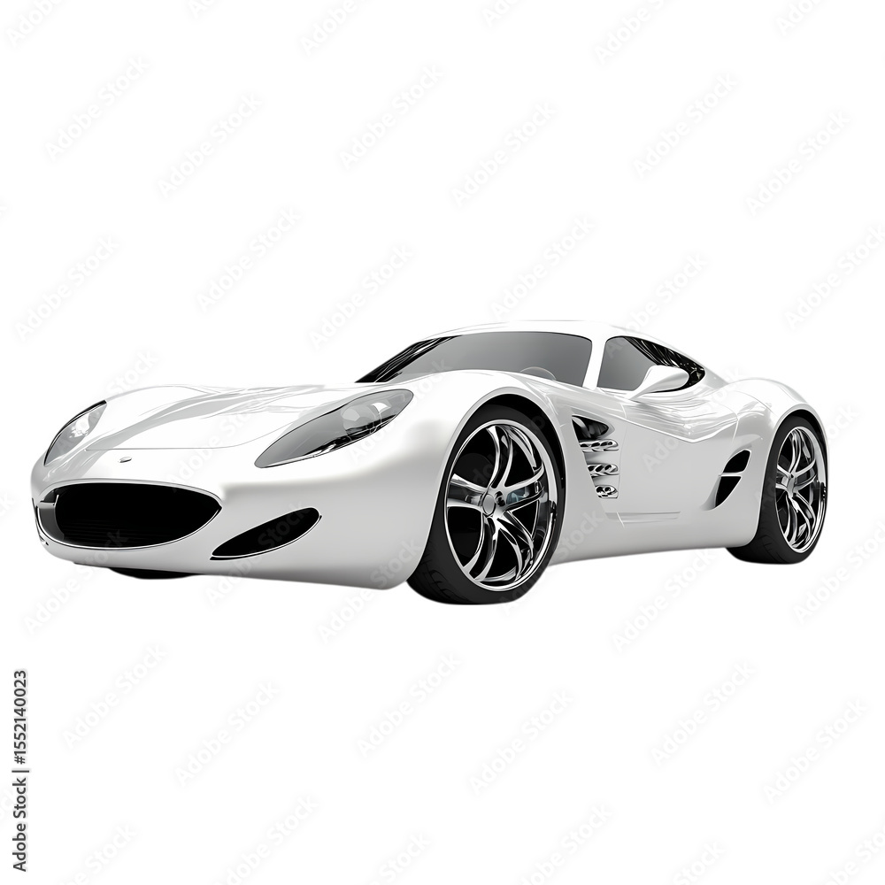 Naklejka premium Sleek White Sports Car A Detailed Look at a Modern Automotive Design isolated on transparent background
