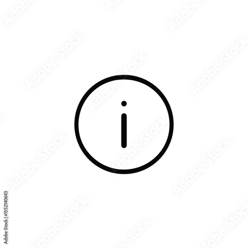 Info Circle Monoline Icon Letter I Mark