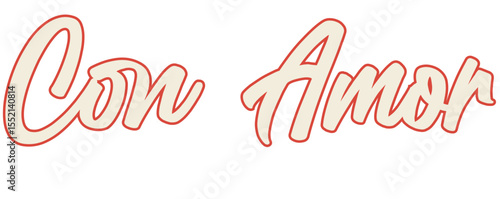 Con amor, diseño vectorial positivo, PNG sin fondo