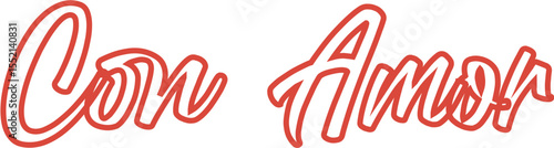 Con amor, diseño vectorial positivo, PNG sin fondo