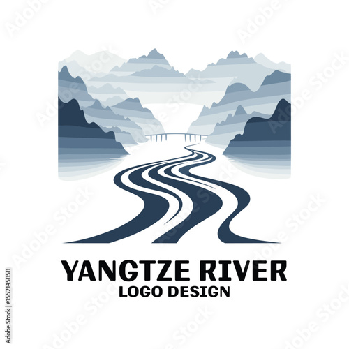 Yangtze River Vector Logo Design