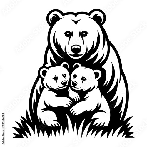 Mama Bear and Two Cubs