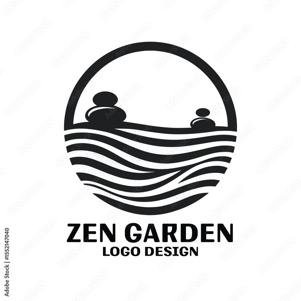 Fototapeta premium Zen Garden Vector Logo Design