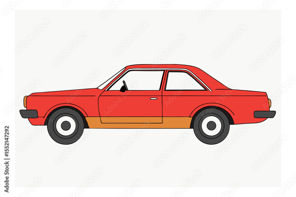 Fototapeta premium Red Classic Coupe Illustration
