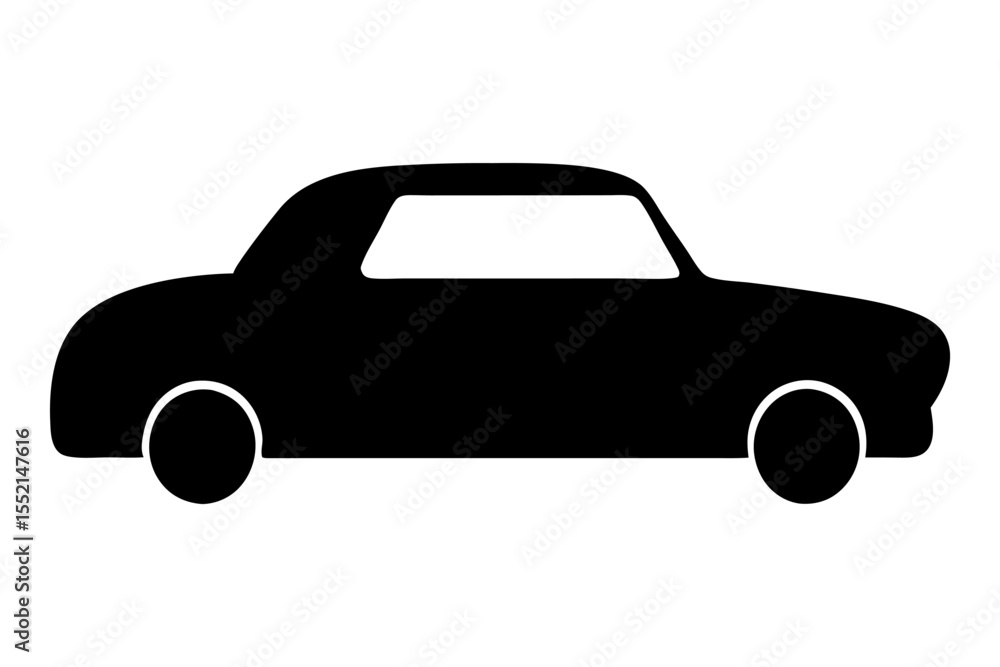 Fototapeta premium Sleek Coupe Silhouette: A minimalist representation of a modern coupe in a monochrome style, evoking a sense of elegance and motion, symbolizing freedom and the open road.