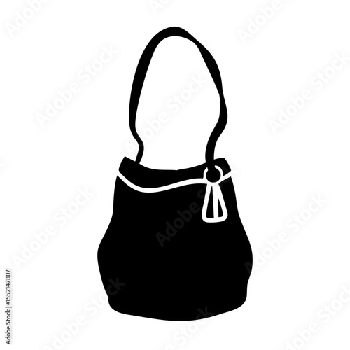 Elegant Silhouette: A sleek, black handbag against a backdrop, its design exuding sophistication and practicality, the essence of refined style.