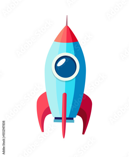 Flying rocket on transparent background, conceptual vector illustration representing successful business or project.
