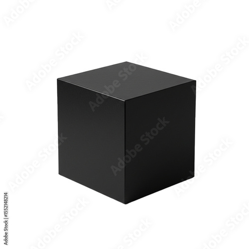 black cubic box isolated on white background 