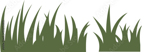 Lush Green Grass Vector Illustration for Landscape Design and Natural Backgrounds with Detailed Blades and Texture

