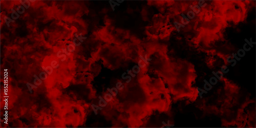 Abstract Watercolor red grunge background painting. paranormal red mystic smoke, clouds for movie. Rough red and dark watercolor brush drawn Smoke Overlays on black Background. Decorative red panorami
