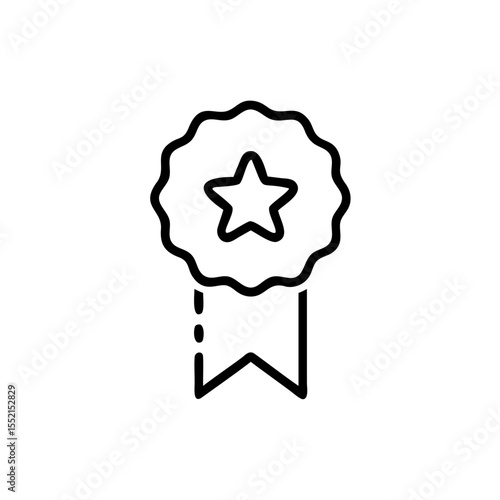 Handdrawn Blogger Icon Star Award Badge Ribbon Symbol vector