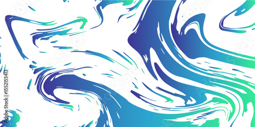 Metallic chrome blue liquid marvel art design with silk fabric texture. Glossy liquid acrylic paint texture background design. Transparent background with lines, hand drawn wavy pattern design.