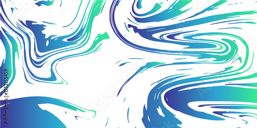 Metallic chrome blue liquid marvel art design with silk fabric texture. Glossy liquid acrylic paint texture background design. Transparent background with lines, hand drawn wavy pattern design.