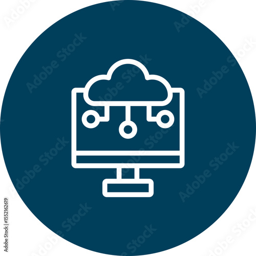 Cloud Compution Vector Line icon Design