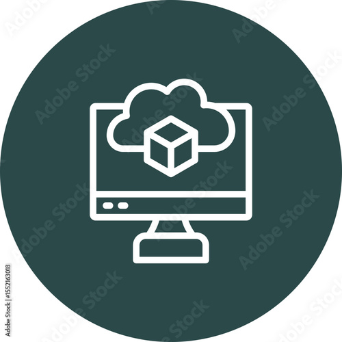 Virtual Machine Vector Line icon Design