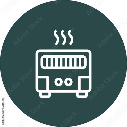 Convection Heater Vector Line Icon Design