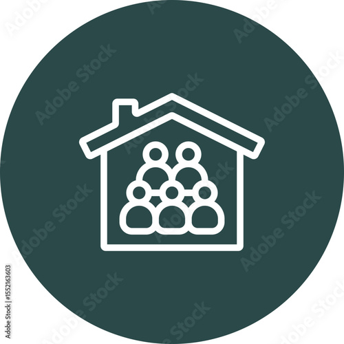 Refuge Vector Line Icon Design