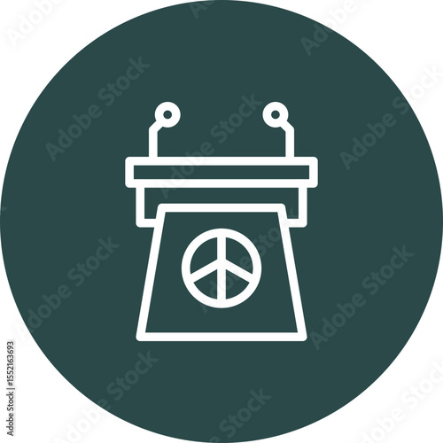 Tribune Vector Line Icon Design