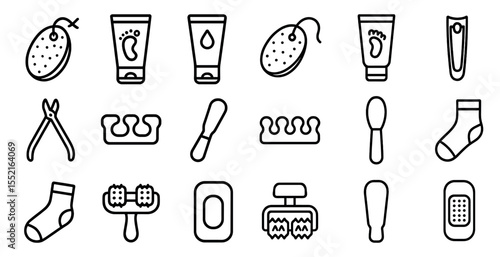 Personal care linear icons set – hygiene, grooming, wellness symbols