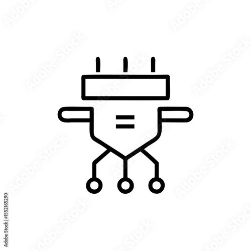 Handdrawn Data Analysis Diagram Three Outputs Input Process Flowchart vector
