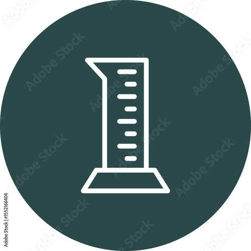 Graduated Cylinder Vector Line Icon Design