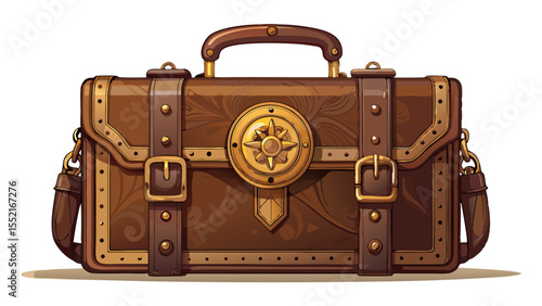 This dark brown leather briefcase, featuring antique brass details, exudes vintage charm. Set against a white background, it becomes a statement of strength, style, and refined craftsmanship.