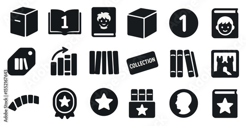 Education and learning solid icons set – filled, teaching, academic symbols