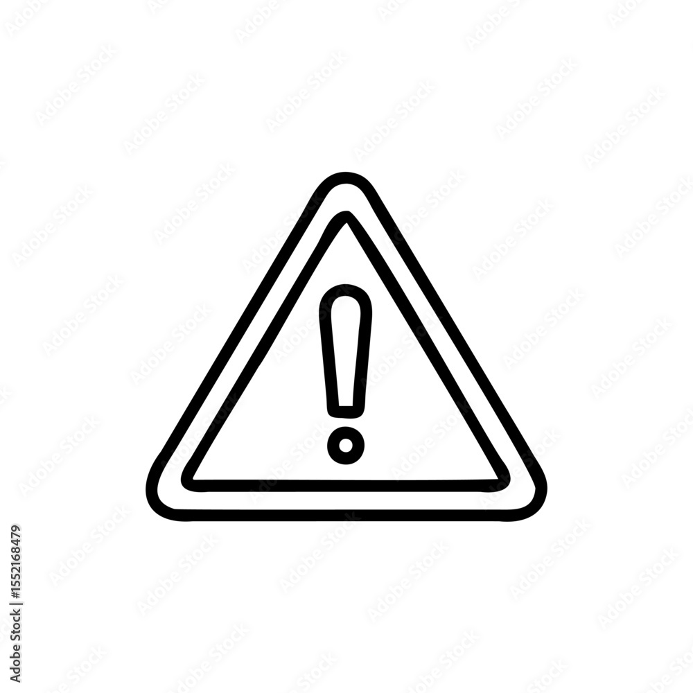 Handdrawn Warning Triangle Exclamation Mark Icon Emergency Alert Symbol vector Handdrawn Warning Triangle Exclamation Mark Icon Emergency Alert Symbol vector