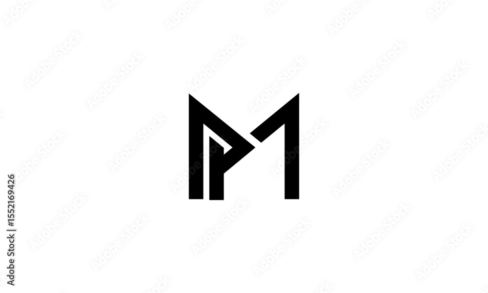 PM initial letters, monogram logo PM initial letters, monogram logo