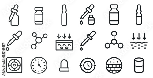 Healthcare and medicine outline icons set – linear, medical, pharmaceutical symbols