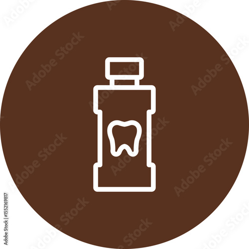 Mouthwash Vector Line Icon Design