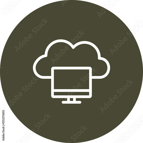 Cloud Computing Vector Line Icon Design